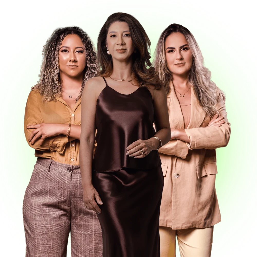 Patrícia Telles, Jackmara Péres e Camila Lopes